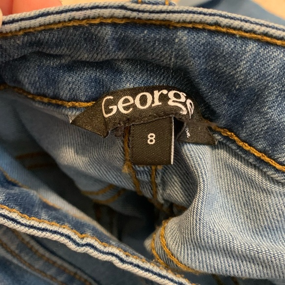 💜 George Blue Denim Jean Cuffed Shorts, Size 8 - Picture 3 of 6